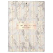  roos gouden anananassegels van koper klembord (Achterkant)