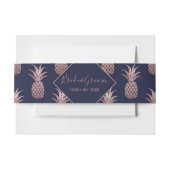 Roos gouden anananassekaarten uitnodigingen wikkel (Voorkant Voorbeeld)