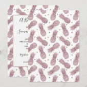 Roos gouden ananas Baby shower Kaart (Voorkant / Achterkant)