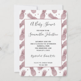 Roos gouden ananas Baby shower Kaart