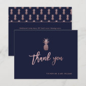 Roos Gouden Ananas Bedankt Kaarten (Voorkant / Achterkant)