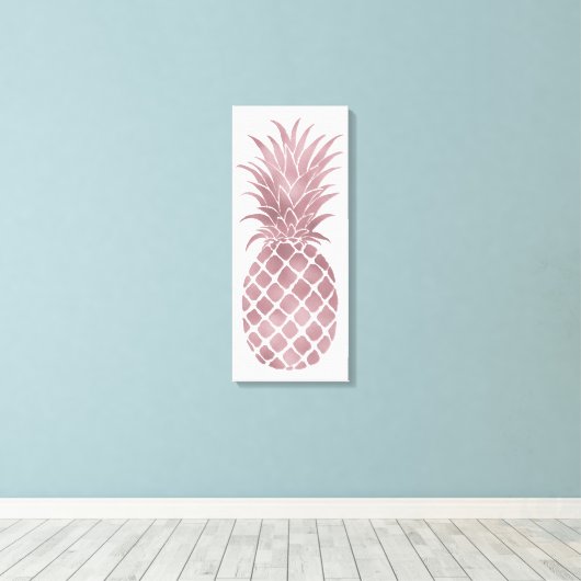 Roos gouden ananas canvas afdruk (Insitu (Houten vloer))
