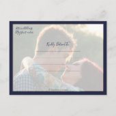 Roos Gouden Ananas + DIY Achtergrond Navy Blauw Aankondigingskaart (Achterkant)