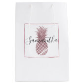 Roos gouden ananas medium cadeauzakje (Voorkant)