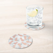 roos gouden ananas op marmer ronde kartonnen onderzetter (Insitu)