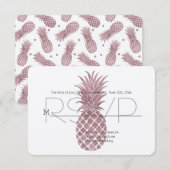 Roos gouden ananas RSVP (Voorkant / Achterkant)