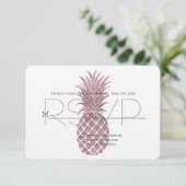 Roos gouden ananas RSVP (Staand voorkant)