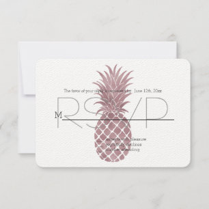 Roos gouden ananas RSVP Kaartje