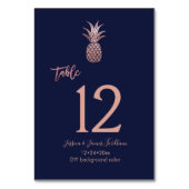 Roos Gouden Ananas Trouwtafel Nummer Kaart (Achterkant)