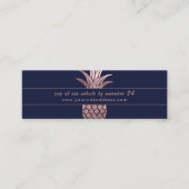 Roos Gouden Ananas Trouwwebsite RSVP Kaarten Mini Visitekaartje (Voorkant)