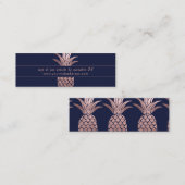 Roos Gouden Ananas Trouwwebsite RSVP Kaarten Mini Visitekaartje (Voorkant / Achterkant)