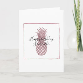 Roos gouden ananas verjaardag kaart