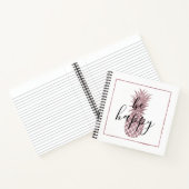 Roos gouden ananas wees blij notitieboek (Binnen)