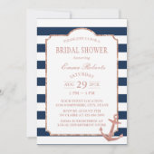 Roos gouden anker nautische strepen Vrijgezellenfe Kaart (Voorkant)