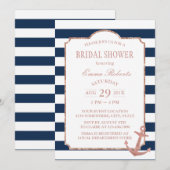 Roos gouden anker nautische strepen Vrijgezellenfe Kaart (Voorkant / Achterkant)