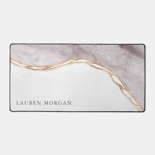 roos gouden art deco modern monogram bureaumat (Voorkant)