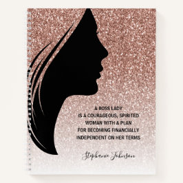 Roos Gouden Baas Lady Motivatie Quote Jouw naam Notitieboek
