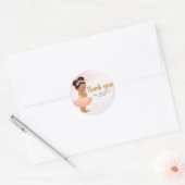 Roos gouden baby prinses klassieke ronde sticker (Envelop)
