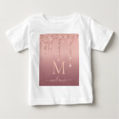 Roos Gouden Baby T-Shirt met Aangepaste Letter Naa (Voorkant)