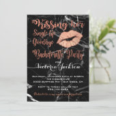 Roos Gouden Bachelorette Party Kus met marmer Kaart (Staand voorkant)