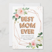 Roos Gouden Ballon Bloemen Beste Mama Ooit Moederd Kaart