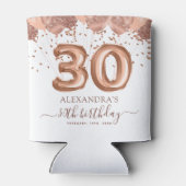 Roos gouden ballonnen 30e verjaardagsfeestje blikjeskoeler (Achterkant)