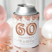 Roos gouden ballonnen 60ste verjaardagsfeestje blikjeskoeler