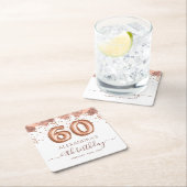 Roos gouden ballonnen 60ste verjaardagsfeestje kartonnen onderzetters (Insitu)