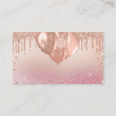 Roos gouden ballonnen baby shower informatiekaartje (Achterkant)