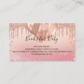 Roos gouden ballonnen baby shower informatiekaartje (Voorkant)