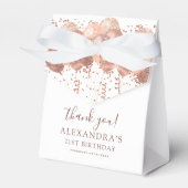 Roos gouden ballonnen dank u 21e verjaardagsfeestj bedankdoosjes (Voorkant Zijde)