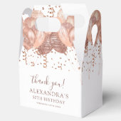 Roos gouden ballonnen dank u 50ste verjaardagsfees bedankdoosjes (Geopend)