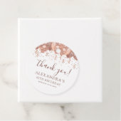 Roos gouden ballonnen dank u 60ste verjaardagsfees bedankjes labels (In situ)