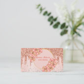 Roos gouden ballonnen feestplanner chique hedendaa visitekaartje (Staand voorkant)