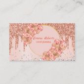 Roos gouden ballonnen feestplanner chique hedendaa visitekaartje (Voorkant)