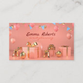 Roos gouden ballonnen Moderne Visitekaartje (Voorkant)