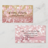 Roos gouden ballonnen Moderne Visitekaartje (Voorkant / Achterkant)