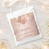 Roos gouden ballonnen monogram verjaardagsfeestje bedankzakje (Geknipt)