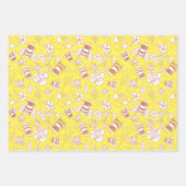 Roos gouden bijen en bloemen inpakpapier vel (Voorkant)