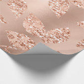 Roos Gouden Bladblush Koper Glitter Vonk Bridal Cadeaupapier (Hoek)