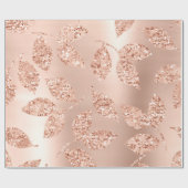 Roos Gouden Bladblush Koper Glitter Vonk Bridal Cadeaupapier (Vlak)