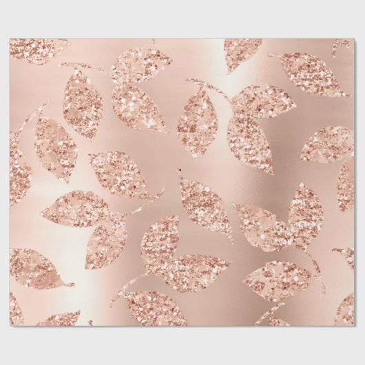 Roos Gouden Bladblush Koper Glitter Vonk Bridal Cadeaupapier (Vlak)