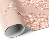 Roos Gouden Bladblush Koper Glitter Vonk Bridal Cadeaupapier (Rol Hoek)