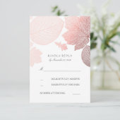 Roos Gouden Bladeren Fall Wedding RSVP Kaarten Kaartje (Staand voorkant)