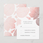 Roos Gouden Bladeren Fall Wedding RSVP Kaarten Kaartje (Voorkant / Achterkant)