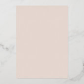 Roos Gouden Bladeren Roze Beige Trouwtafel Nummer Folie Uitnodiging (Achterkant)