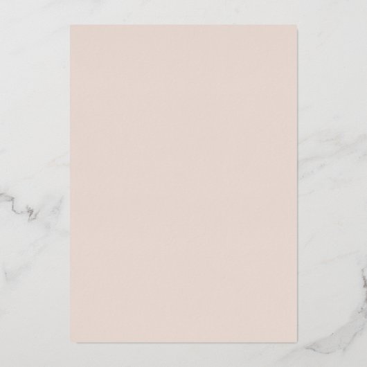 Roos Gouden Bladeren Roze Beige Trouwtafel Nummer Folie Uitnodiging (Achterkant)