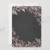 Roos gouden bladeren zwart krijt chique rustieke b kaart (Achterkant)