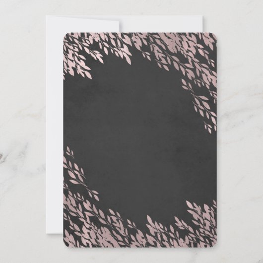 Roos gouden bladeren zwart krijt chique rustieke b kaart (Achterkant)