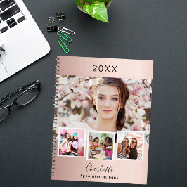 Roos gouden blauwe foto-collage afspraken 2024 planner